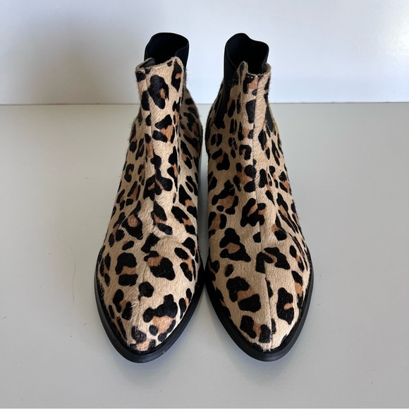 Steve Madden Womens Palace Leopard Cow Hair Ankle Booties Pull On 7B - Picture 2 of 9